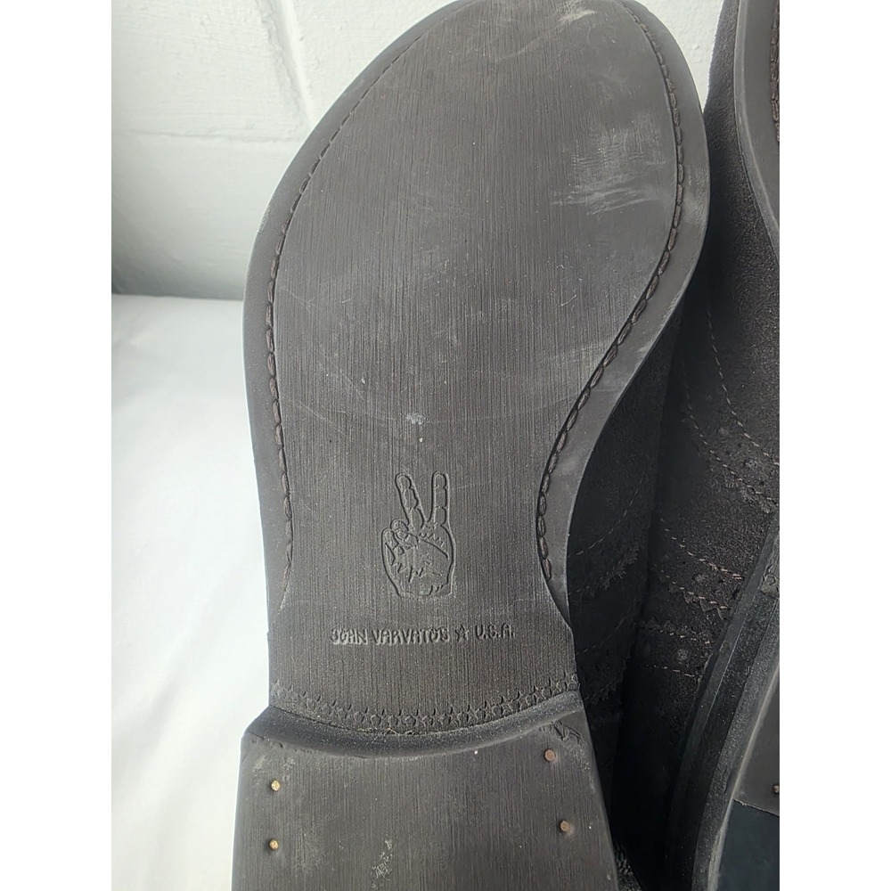 John Varvatos USA Shoes Mens 9.5 Brown Suede Leather Wingtip Oxford Casual - Picture 8 of 9